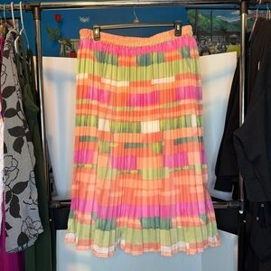 NWT Her Destiny size 2X Multi-Color-Block  Pleated A-Lined Midi Skirt